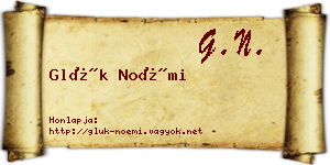 Glük Noémi névjegykártya